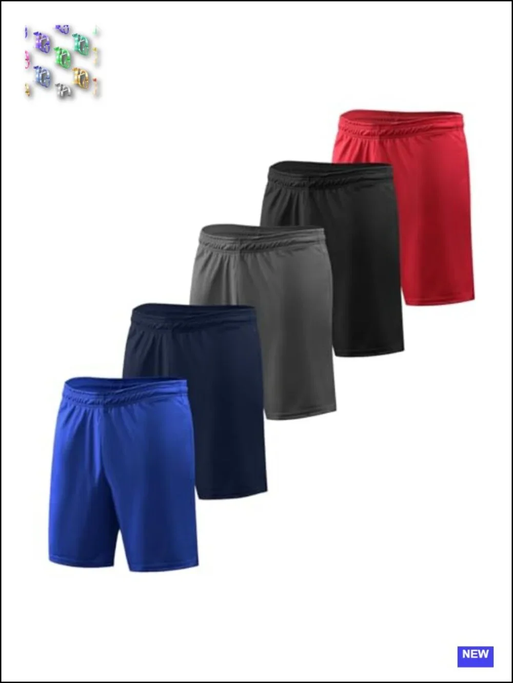 5 Pack Men's Athletic Shorts Lightweight Workout Gym Training Running